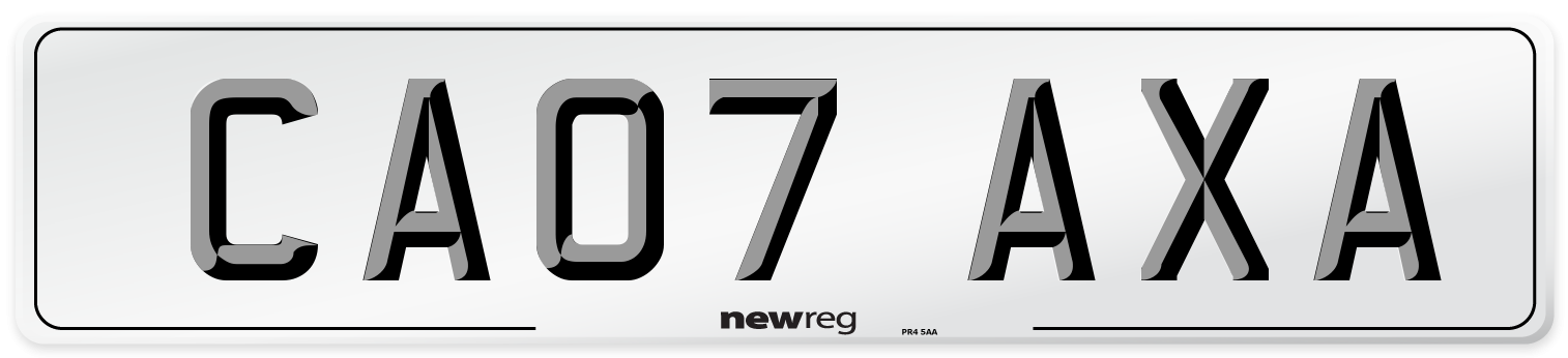 CA07 AXA Number Plate from New Reg